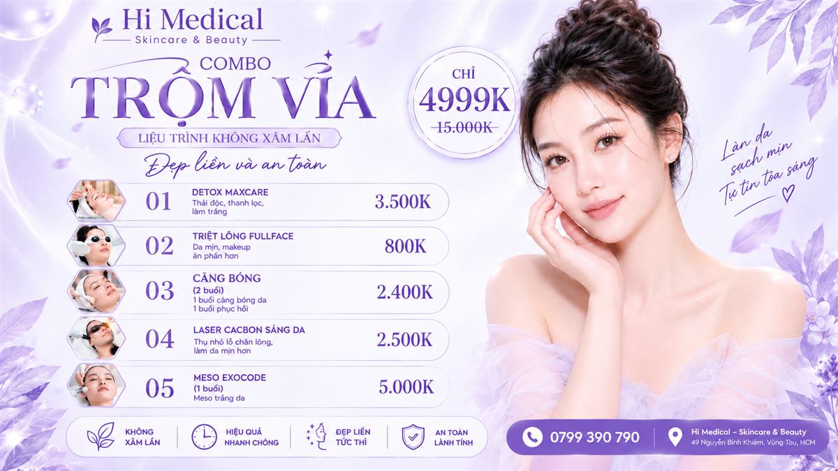 Ưu đãi tháng 8: Combo chăm sóc da + triệt lông, số lượng có hạn